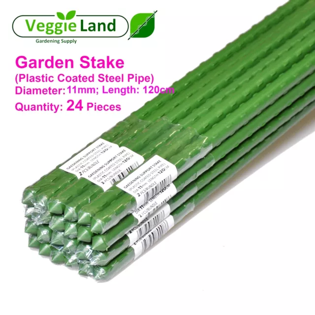 24 pcs 11 mm X 120 cm Garden Stakes ( Plastic Coated Steel Pipes )