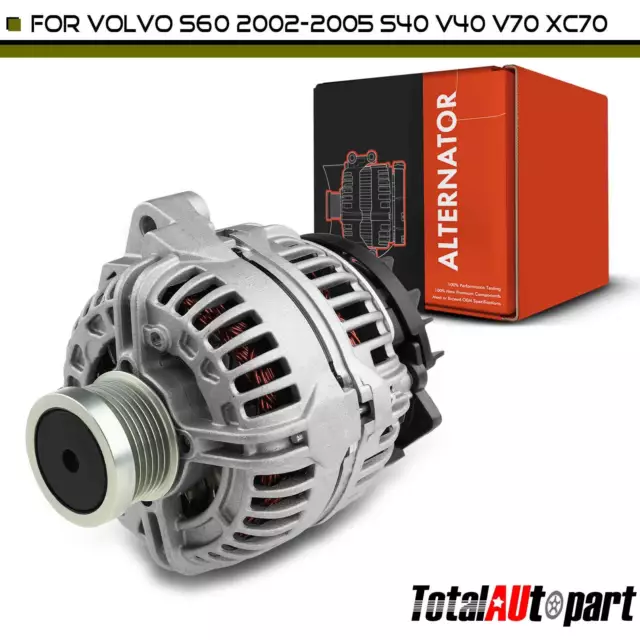 Alternator for Volvo S40 S60 V70 XC70 XC90 03-06 140A 12V CCW 6-Groove Clutch