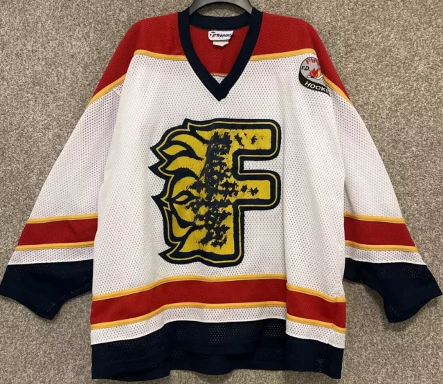 Vintage Trimark Mens NYFD New York City Fire Fighters Ice Hockey Jersey Size 2XL