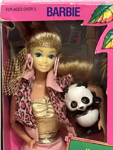 Muñeca Barbie Animal Lovin 1988 vintage con panda - Mattel #1350 nueva en caja