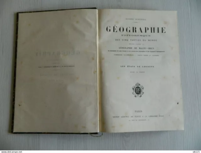 Livre Géographie Pittoresque des cinq parties du monde 1886 Eugène Domergue