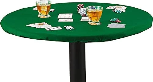 Felt Card Table Game Cover Round Fitted Tablecloth Oval Poker Bridge Games
