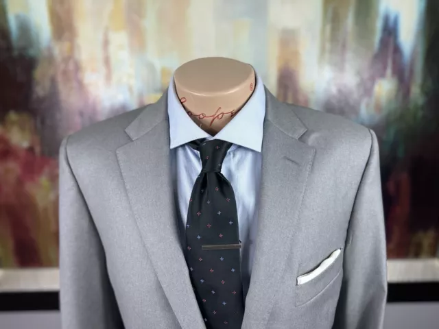 42R Mens Hickey Freeman Traveler Worsted Wool Gray Blazer - Coat Suit Jacket 3