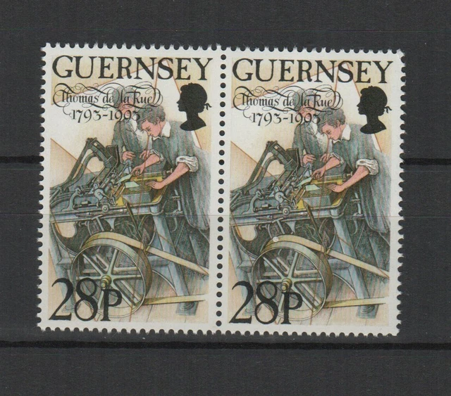 Île de Guernesey 1993 presse à imprimer et ouvriers 2 timbres neufs MNH /TR7092
