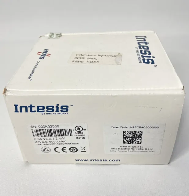 Intesis Inascbac6000000 Is-Ibv6-Eth-Rs485-Rs485/Rs232 Bacnet To Ascii 3