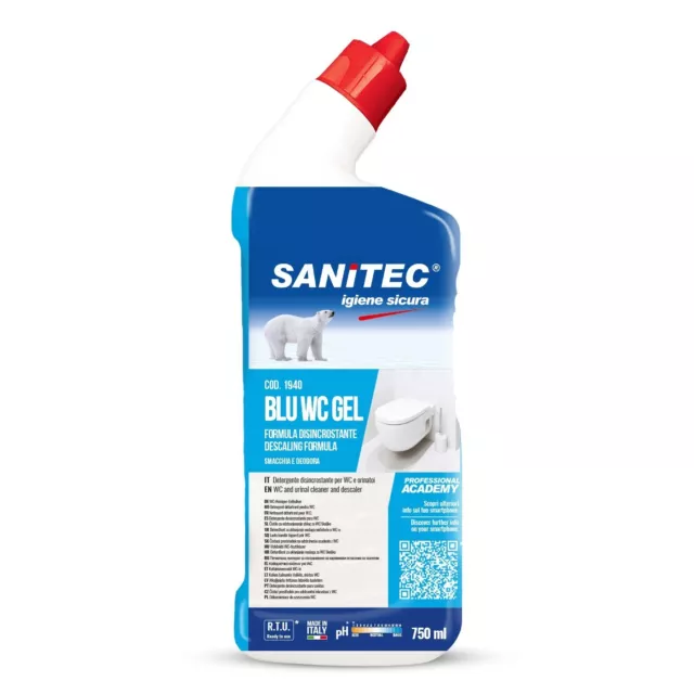 Detergente Disincrostante Sanitec Blu Wc Gel ml.750 Pezzi 12