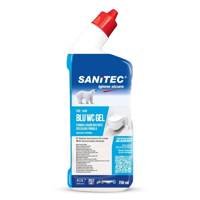Detergente Disincrostante Sanitec Blu Wc Gel ml.750 Pezzi 12