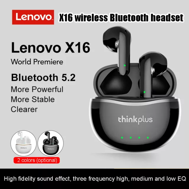 Lenovo Bluetooth Headset TWS Wireless Earphones Earbuds Headphones Stereo White 2