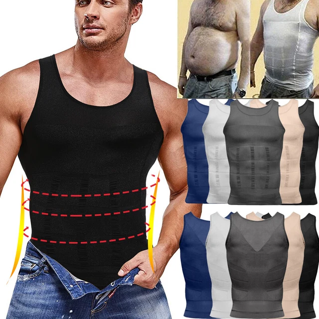 S-4XL Uomo Cerniera Dimagrante Gilet Body Shaper Addome In - Foto 9