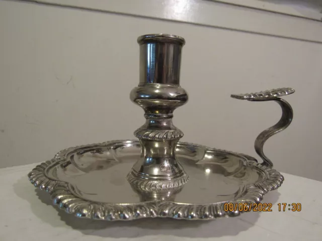 Vintage Corbell & Co. Silver Plated Chamber Stick Candle Holder - No Snuffer