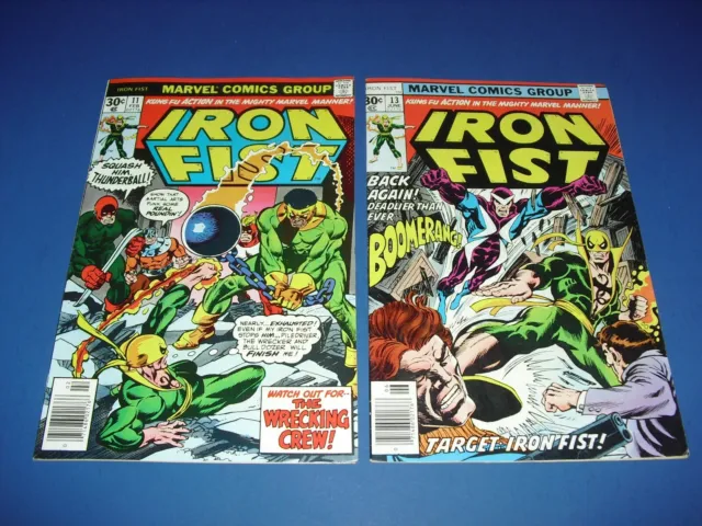 Iron Fist #11 & #13 both NM 9.0 to 9.2 1977! Marvel vf/nm high grade unrestored