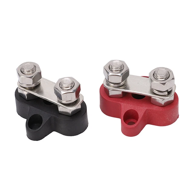 BATTERY TERMINAL BLOCK M8 Positive Negative Post Connector Set Kit DC