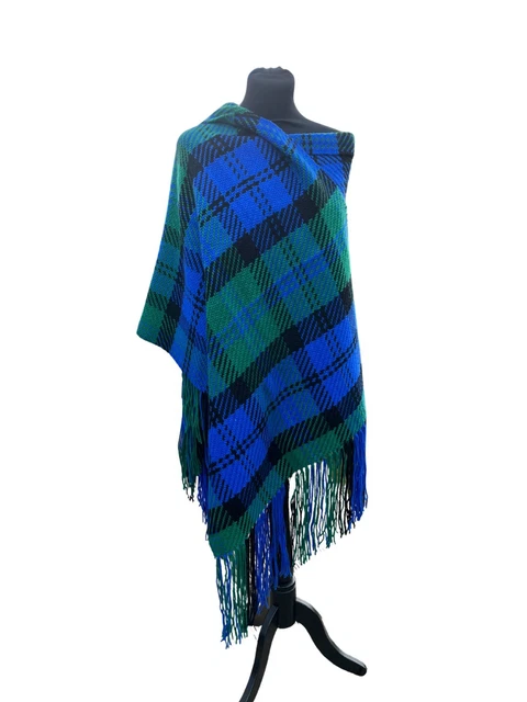Écharpe 100% Laine D'agneau - Tartan Ramsay Bleu Clan - Fabriquée En Écosse, Franges