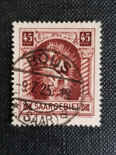 Saar MiNr 102, gestempelt, 45 C Madonna von Blieskastel, JG 1925