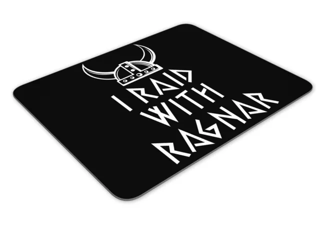 I Raid With Ragnar Funny Mousemat Office Rectangle Mouse Mat Funny
