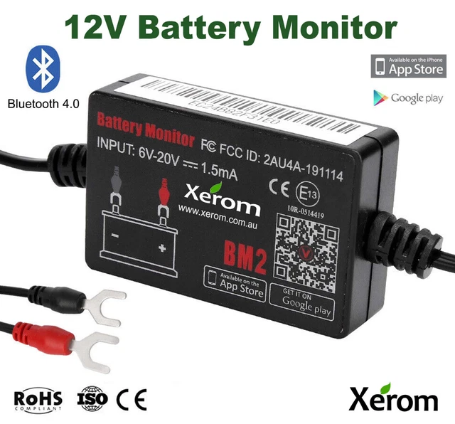 Moniteur Batterie 12V Bluetooth BM2 - Contrôle Tension Voiture Via App - Compatible IOS Android