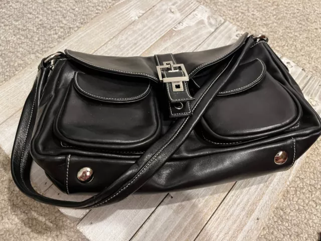 Perlina New York Black Leather Evening Bag Purse Never Used Perlina New York Black Leather Evening Bag Purse Never Used