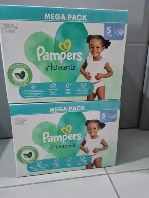 Lot 140 couches Pampers HARMONIE taille 5 (11-16 kg)