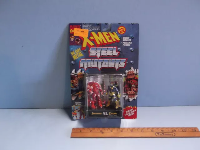 1994 X-Men Steel Mutants Juggernaut vs. Cyclops 3"in Figures Toy Biz