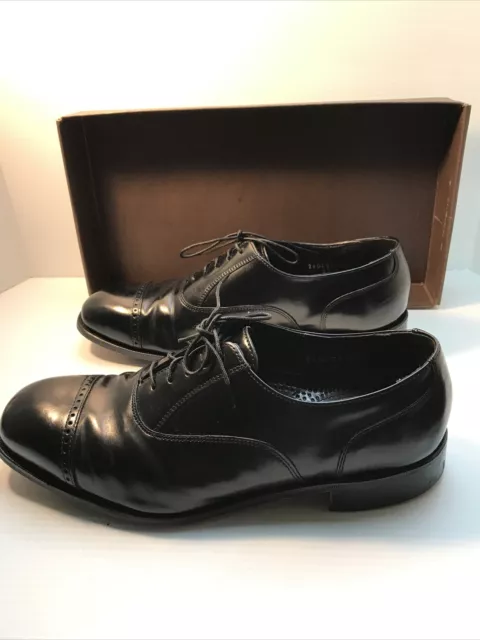 FLORSHEIM LEXINGTON MENS Black Leather Wingtip Dress Shoes Sz 9 1/2 D ...