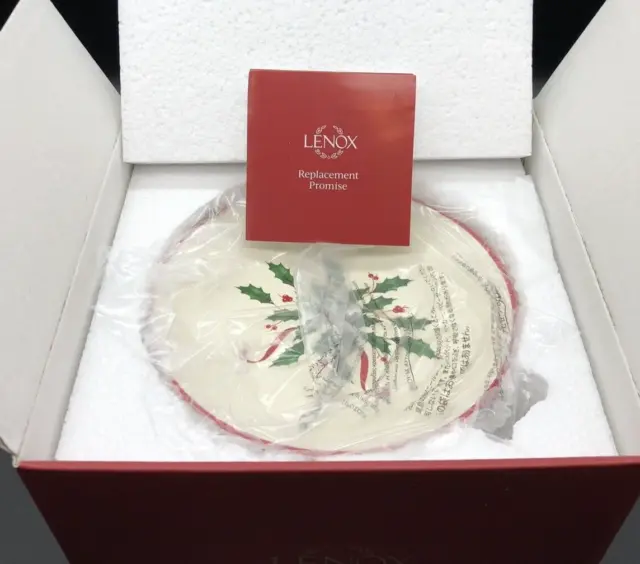 LENOX Holiday Party Plates Christmas Dessert/Canape 6" Set of 6 New in GIFT BOX