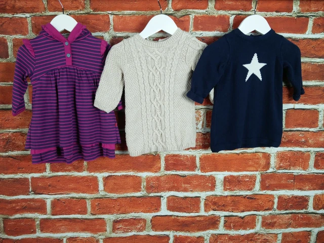 Baby Girl Bundle Age 3-6 Months Next M&S Jumper Dress Hoodie Knit Stripe 68Cm