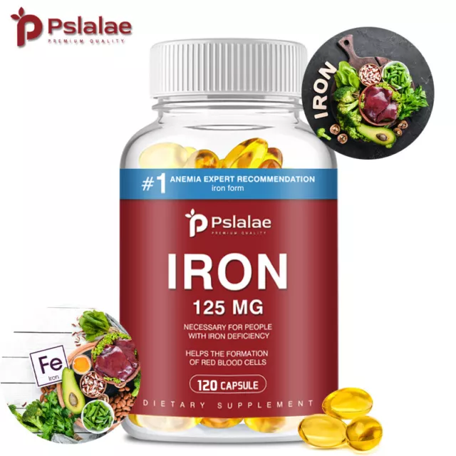 Iron Supplements (Ferrous Sulfate) 125mg - Anemia Relief,Energy & Immune Support