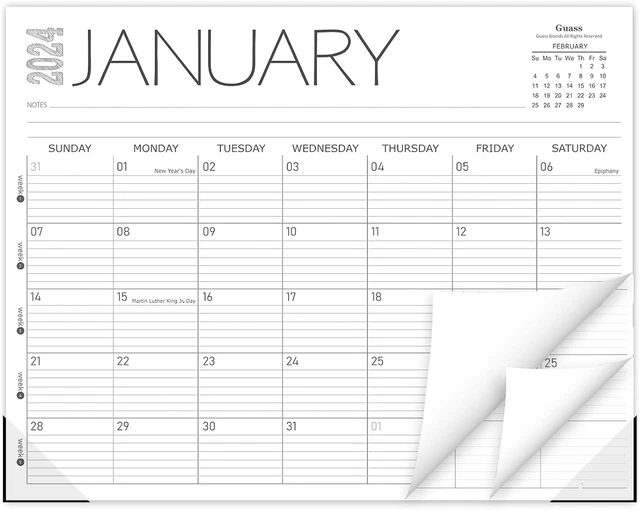 2025 DESK CALENDAR Monthly Calendar 2025 from January to December, 14
