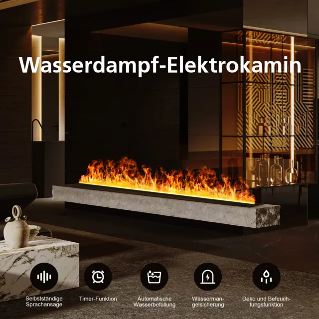 Elektrokamin mit Knistereffekt Elektro Kamin Wasserdampfkamin Einfarbig Flammen