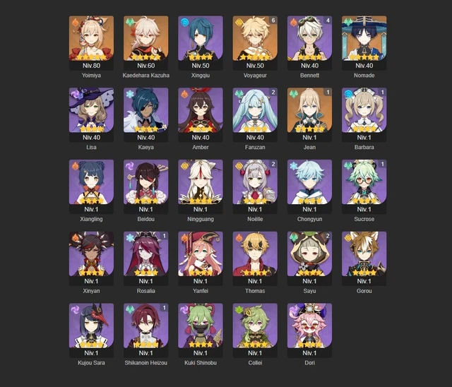 Compte Genshin Impact | EU | AR 54