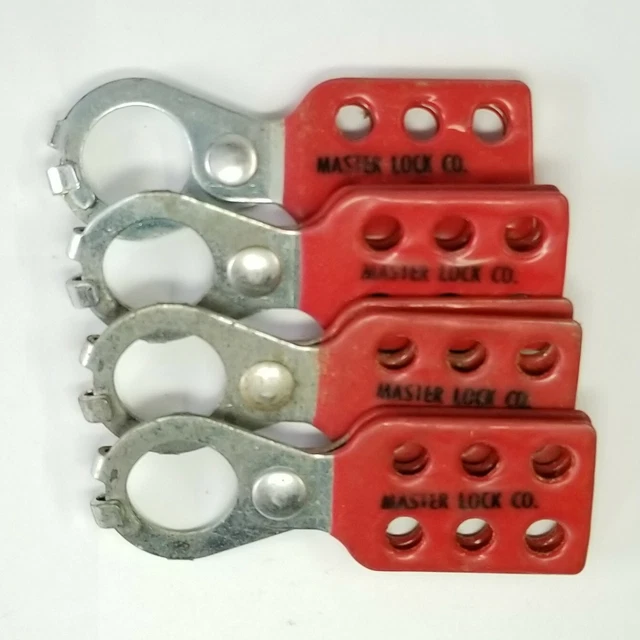 Master Lock Safety Lock Out Tag Out Hasps, 1", Set of 4