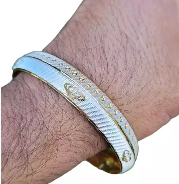 KHANDA KARA TWO tone silver gold plated kada sikh singh kaur