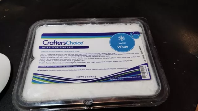 Crafter's Choice 2 libras Base de jabón blanca para derretir y verter Block Basic