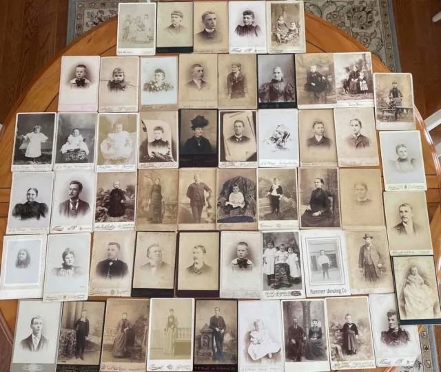 Lot Of 50 Cabinet Cards Photographs Pa/De/Md/Ny/Dc/Ct/Il/Ky/Ia Antique Vintage