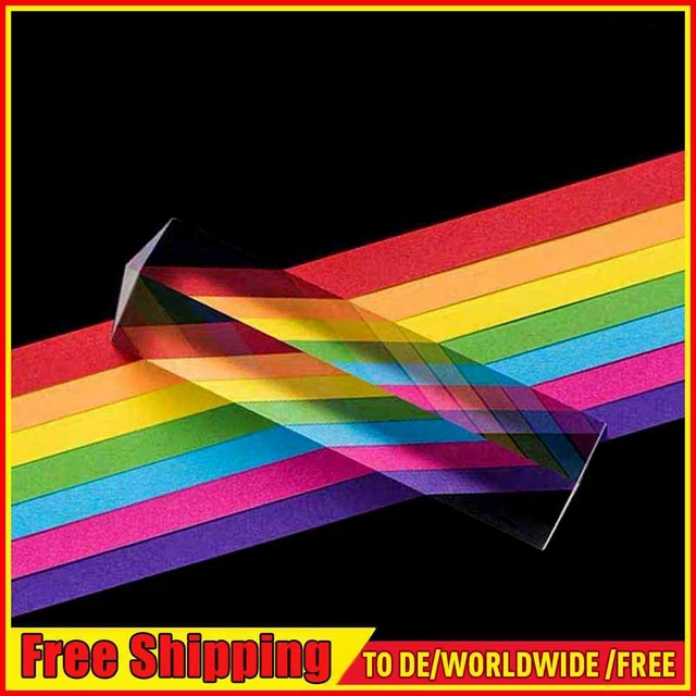 15 x 15 x 87 mm dreieckiges Prisma Regenbogenkristall optisches fotografisches P