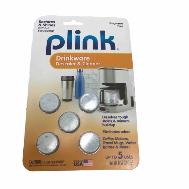 Plink Restores & Shines, Descales & Cleans Coffee Markers & Drinkware
