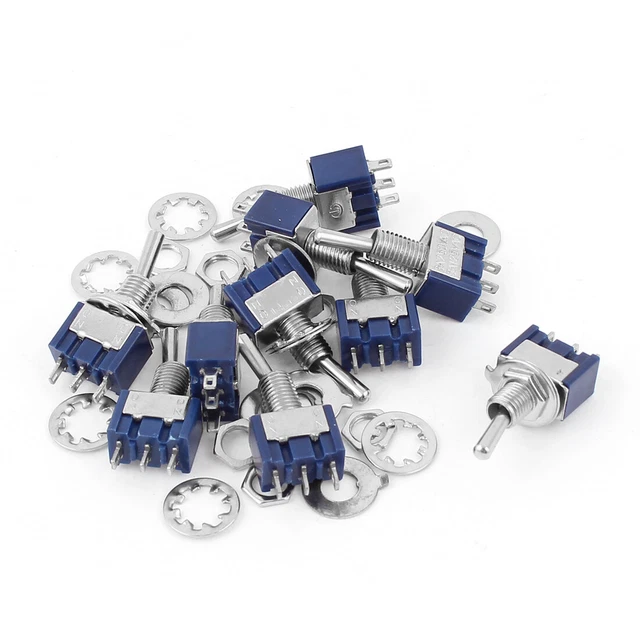 10 Pcs 3 Pin SPDT ON-ON 2 Positions Mini Toggle Switch AC 6A/125V