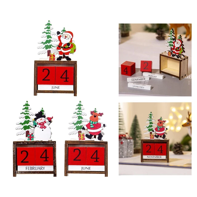 Calendriers de Noël en bois Artisanat de compte  pour les ornements
