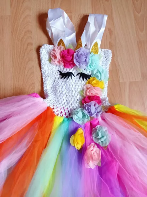 Tacobear Deguisement Licorne Fille avec Licorne Serre Tete Aile Jupe Tutu  Collier Bracelet Baguette Magique Princesse Licorne Costume pour Enfants