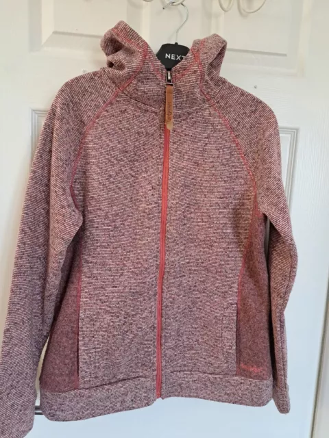 Weird Fish Ladies Pink Zip Front Top / Jacket Size 12. Hood Pockets