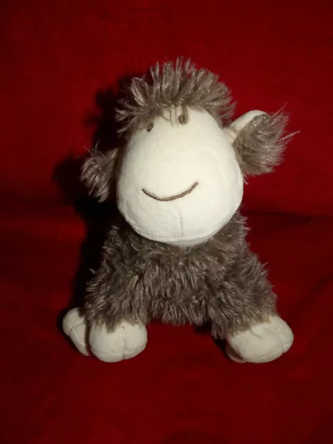 DOUDOU PELUCHE MOUTON NATURE ET DECOUVERTES  19 x 21 cm MARRON BEIGE