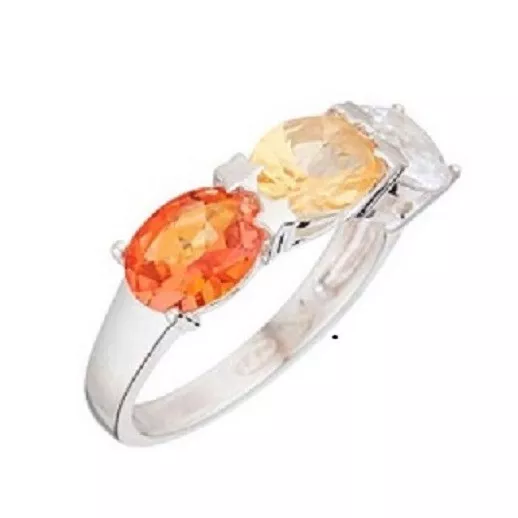 Bague REMINISCENCE NF Argent 925-3Zircons Orange Jaune Blanc t53 NF VAL 179€ 2