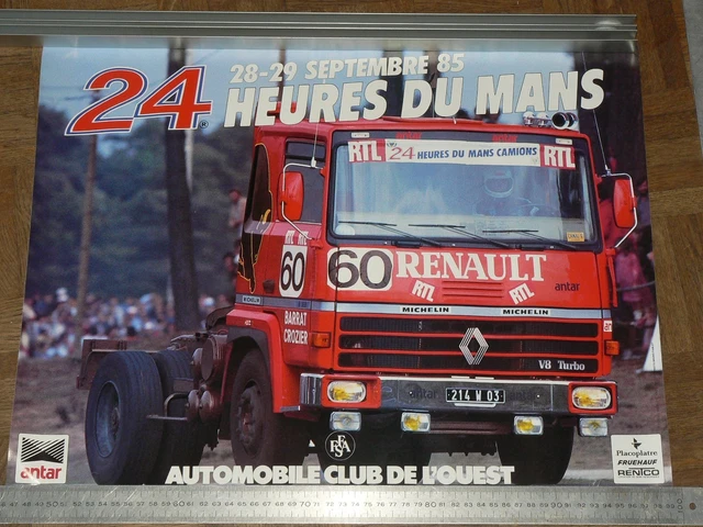 AFFICHE 24 HEURES du Mans Camion 1985 RENAULT RVI truck LKW Poster ...