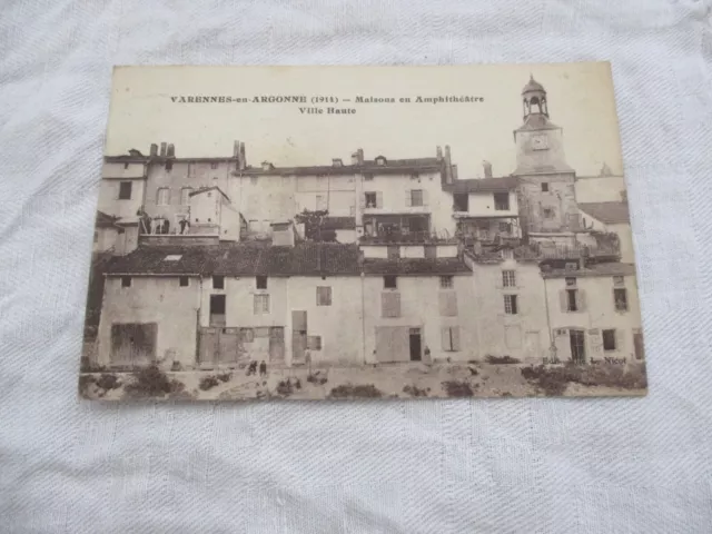 Cpa Ardennes 08 Argonne Varennes Houses In Amphitheatre Upper City