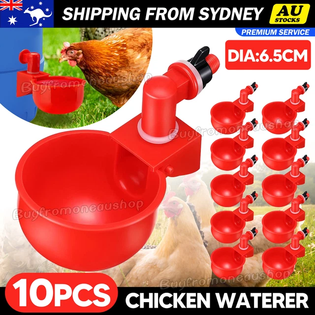 20PCS Automatic Chicken Water Cup Waterer Poultry Drinker Feeder Drinking Bowl A