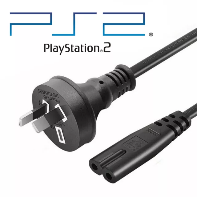 PS2 Power Supply 1.5m Cord Lead Cable AU Black Plug Sony Playstation 2 AUS