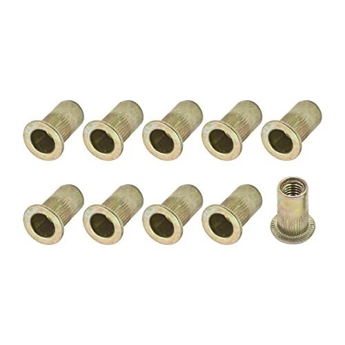 Rivet Nuts m5 100pcs Steel Threaded Insert Nuts For Furniture Mechanical Faste