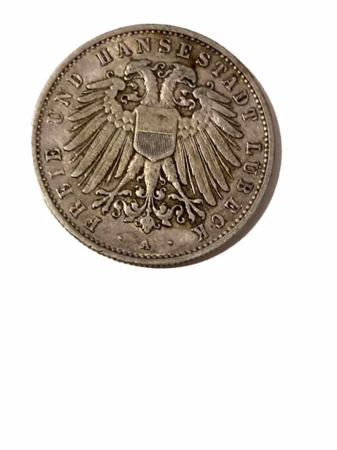 Monnaie 2 Marks Lubeck 1907