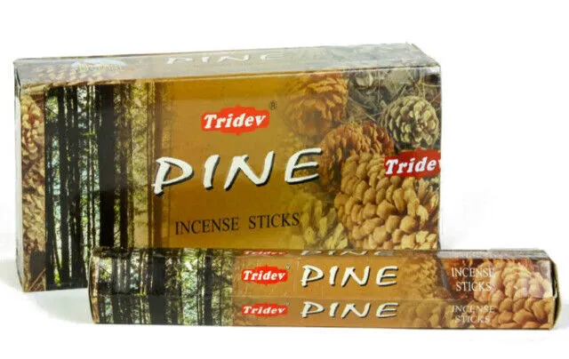 Tridev Pine Incense Sticks Natural Agarbatti 120 Grams Box 6 Pack