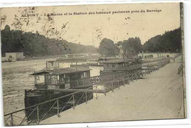 1 CPA Val de Marne Creteil Alfort - La Marne et la Station des bateaux parisiens